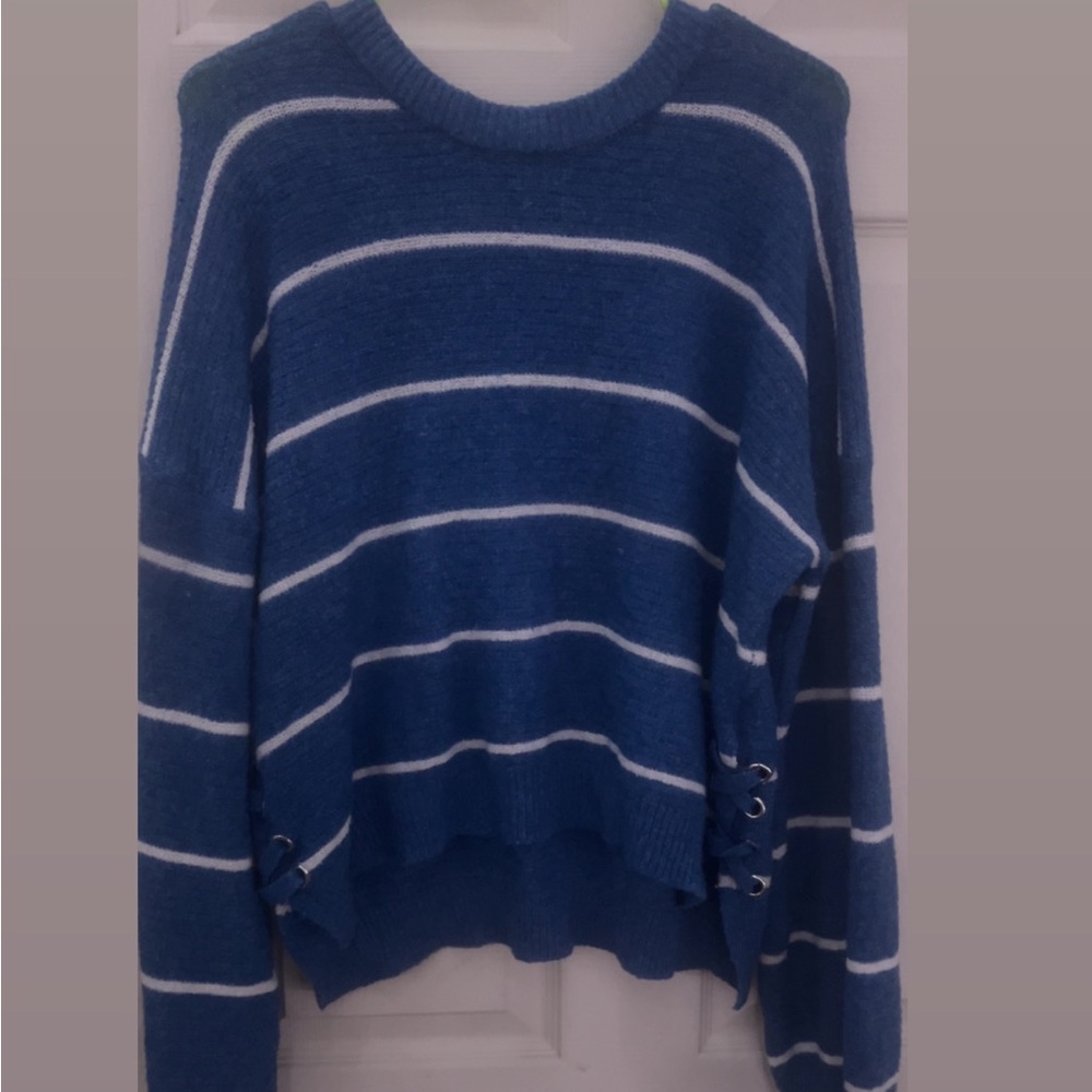Blue Striped Women's Sweater